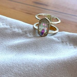 Kendra Scott Gold Elyse Double Band Ring in Dichroic Glass